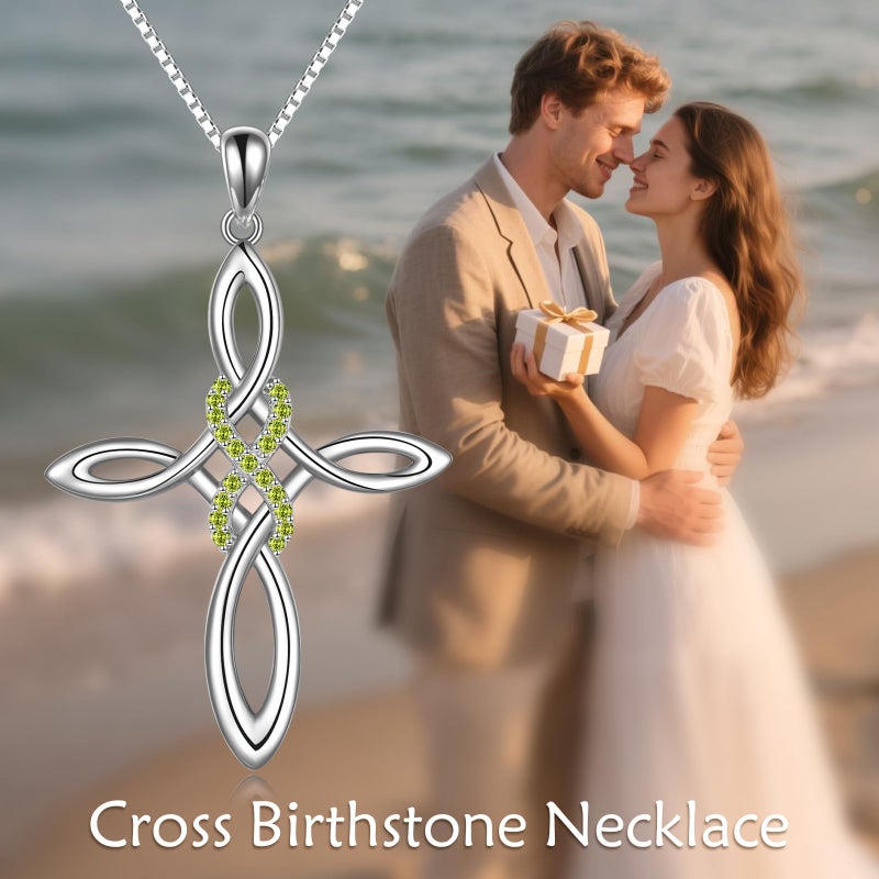 LUHE Celtic Knot Cross Necklace Sterling Silver Polished Religious Infinity Love Irish Celtics Jewelry Gifts for Women - Image 3